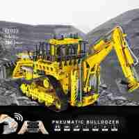 Mould King 17023 Technic Bulldozer Bausatz, 3963 Teile Große Ferngesteuert Technik Bagger Bulldozer 2 in 1 Bauset mit 6 Motor