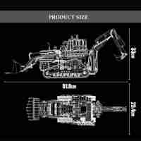 Mould King 17023 Technic Bulldozer Bausatz, 3963 Teile Große Ferngesteuert Technik Bagger Bulldozer 2 in 1 Bauset mit 6 Motor