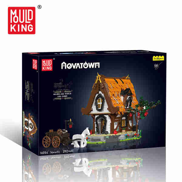 Mould King 16054 Mittelalterliche Architektur Bausteine Haus Bausatz: mit LED Set Baumhaus Holzhütte Modulares Haus, Modellbausatz für Kinder und Erwachsene, Spielzeug für 8+ (2192 Teile)