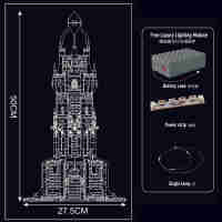 Mould King 16055 MOC Technik Mittelalterlicher Leuchtturm Beleuchtung Bausteine Set - Mittelalterliche Stadt LED Licht BAU Modellbau-Spielzeug für Straßenansichtshäuser（2199 Stück）