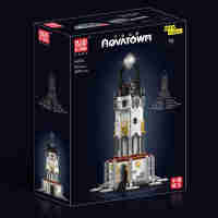 Mould King 16055 MOC Technik Mittelalterlicher Leuchtturm Beleuchtung Bausteine Set - Mittelalterliche Stadt LED Licht BAU Modellbau-Spielzeug für Straßenansichtshäuser（2199 Stück）