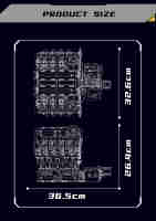 Mould King 10130 F488 supercar V8 engine