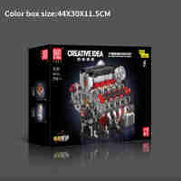 Mould King 10130 F488 supercar V8 engine